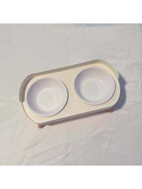 Elevated Modern Plastic Double Pet Bowl Stand